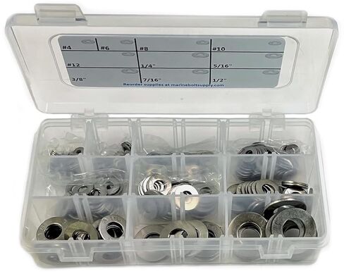 Type 316 Stainless Steel SAE Flat Washer Assortment Kit by Marine Bolt Supply in Saudi Arabia