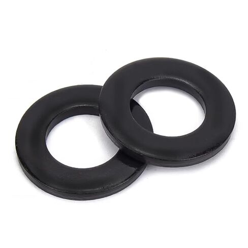 M4 x 9mm OD Black Flat Washer, 18-8 (304) Stainless Steel Black Coating Black Washer, 100Pcs in Kuwait