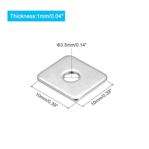 غسالة مربعة، 50 قطعة M3x10x10x1mm 304 غسالات أطباق مربعة من الفولاذ المقاوم للصدأ، حشية فاصل مسطحة لتثبيت الأجهزة in Saudi Arabia
