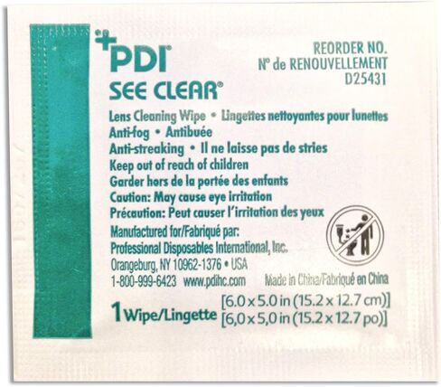 PDI D25431 See Clear مناديل تنظيف النظارات، علبة، 12 صندوق، 1440 منديل، in Saudi Arabia