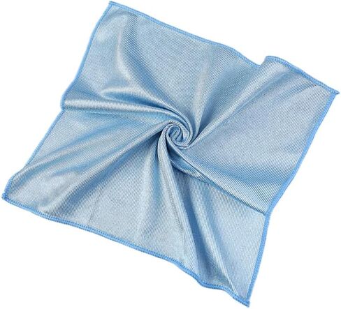 Microfiber Glass Cleaning Cloth, 16 Inch Lint Free Quickly Clean for Glasses, Window, Mirrors, Windshields and Stainless Steel (Blue, 1 Pack) in Saudi Arabia
