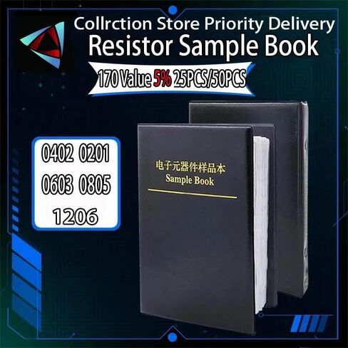 جديد 2024 المقاوم كيت كتاب 0805 رقاقة المقاوم مجموعة متنوعة 0201 0402 0603 1206 5% Fr-07 SMT 170 القيم 0R-10M عينة كتاب الملحقات in Kuwait