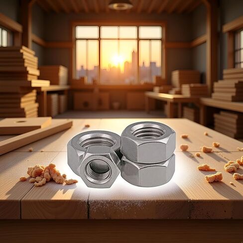 4Pcs Silver M10 x 1.25 mm Pitch Stainless Steel Left Hand Thread Hex Nut Metric Thread Handle Nuts Fasteners for Woodworking, Fasteners of Furniture and Bed Industry, Equipment Industrial in Saudi Arabia