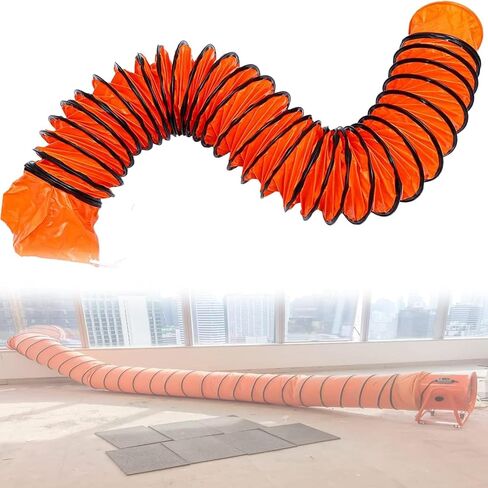 Heavy Duty Flexible Ducting Hose for Industrial Ventilation | 10M with S Hook & Steel Support for Utility Blower Exhaust Fan | Durable Airflow Solution in Saudi Arabia