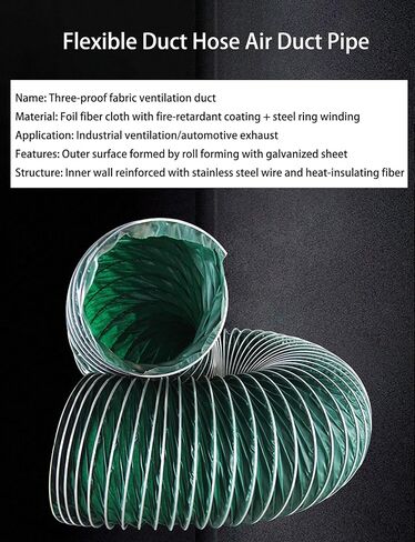 Heavy-Duty Flexible Air Duct Hose, Heat & Flame Resistant, Triple-Proof for Dryer Vent, Range Hood, Bathroom Exhaust - Durable Ventilation Solution in Saudi Arabia
