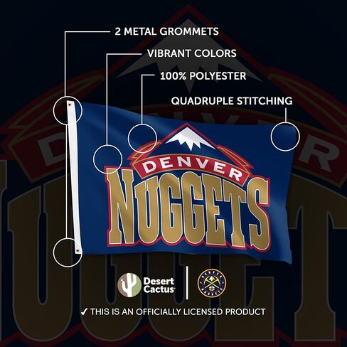 Desert Cactus Denver Nuggets Flag NBA 100% Polyester Indoor Outdoor 3x5 feet National Basketball Association Team Flags (Vintage Flag 2) in Saudi Arabia
