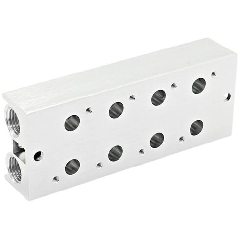 3V210-08 1/4 "لوحة قاعدة مشعب صمام الملف اللولبي الهوائي، كتلة عادم الهواء من 2 إلى 14 محطة مع صمامات الملف اللولبي (3F) in Kuwait