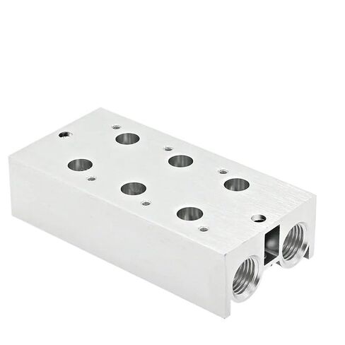 3V210-08 1/4 "لوحة قاعدة مشعب صمام الملف اللولبي الهوائي، كتلة عادم الهواء من 2 إلى 14 محطة مع صمامات الملف اللولبي (3F) in Kuwait