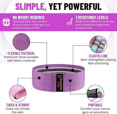 أربطة المقاومة - أربطة تمرين ممتازة للنساء والرجال، مجموعة أربطة مطاطية مكونة من 3 قطع لعضلات الألوية والساقين والبيلاتيس وتدريبات القوة in Saudi Arabia