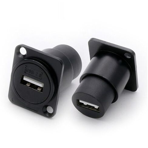 10 قطعة USB2.0/3.0 D نوع المقبس المعدني أنثى إلى موصل سالب USB جاك لوحة جبل حامل محول الهيكل (USB2.0-أسود) in Kuwait