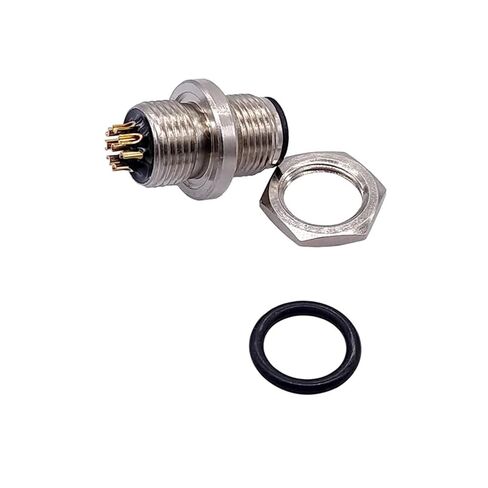M12 Panel Back Mount Flange Socket Sensor Connector Threaded Coupling Male Female 3 4 5 8Pin M1216 1Pcs(M1216 Female 3pin) in Saudi Arabia