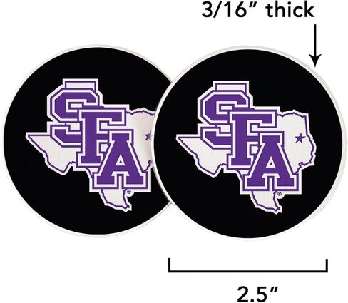 Desert Cactus Stephen F. Austin State University Car Coaster Lumberjacks SFA Absorbent Sandstone Car Cup Coasters Set of 2 (Design A) in Saudi Arabia