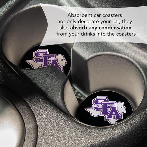 Desert Cactus Stephen F. Austin State University Car Coaster Lumberjacks SFA Absorbent Sandstone Car Cup Coasters Set of 2 (Design A) in Saudi Arabia
