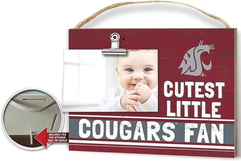KH Sports Fan Team Color Cute Little Washington State Cougars Fan Clip إطار الصورة، هدايا وديكورات الأطفال في ولاية واشنطن؛ أظهر روح فريقك مع إطار الصورة هذا في ولاية واشنطن in Saudi Arabia