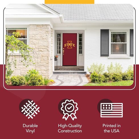 Iowa State Cyclones College Sports Printed Front Door Banner - NCAA Licensed - Durable Vinyl - School Banner (Red, Gold) (36" x 80") in Saudi Arabia