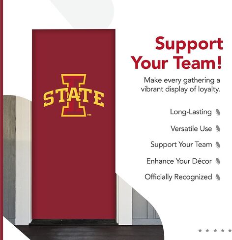 Iowa State Cyclones College Sports Printed Front Door Banner - NCAA Licensed - Durable Vinyl - School Banner (Red, Gold) (36" x 80") in Saudi Arabia