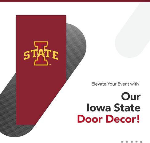 Iowa State Cyclones College Sports Printed Front Door Banner - NCAA Licensed - Durable Vinyl - School Banner (Red, Gold) (36" x 80") in Saudi Arabia