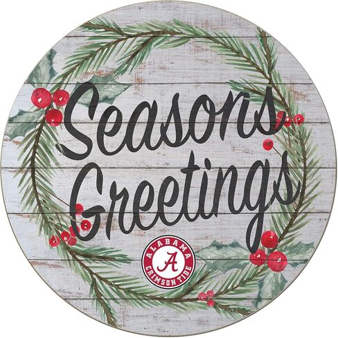 Deck the walls with this Alabama Crimson Tide Seasons Greetings Circle Sign. Perfect for a wall, hanging on a door, or in a wreath. in Saudi Arabia