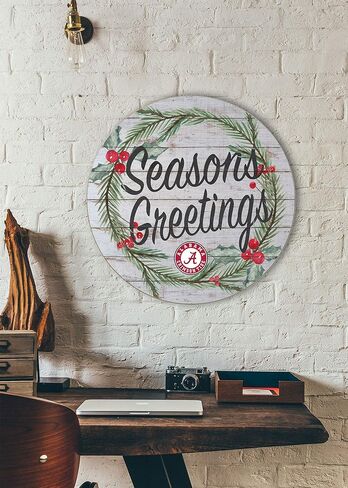 Deck the walls with this Alabama Crimson Tide Seasons Greetings Circle Sign. Perfect for a wall, hanging on a door, or in a wreath. in Saudi Arabia
