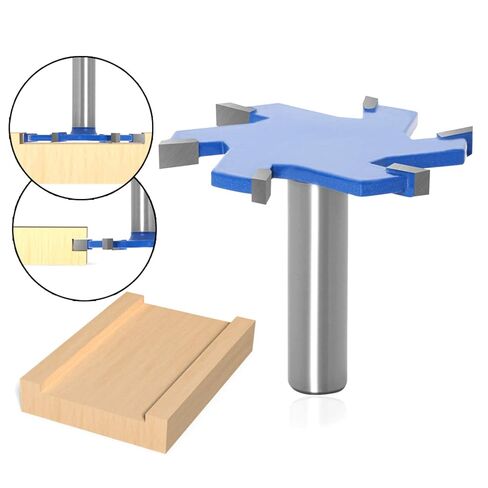 BRRNOO T Slot Router Bit, 6Flute Router Bit TSlot TSlot Woodworking Slotting Milling Cutter 6Flute Alloy Carbon Steel Extended Shank (12mm Handle) in Saudi Arabia