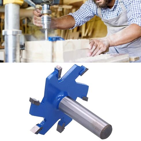 BRRNOO T Slot Router Bit, 6Flute Router Bit TSlot TSlot Woodworking Slotting Milling Cutter 6Flute Alloy Carbon Steel Extended Shank (12mm Handle) in Saudi Arabia