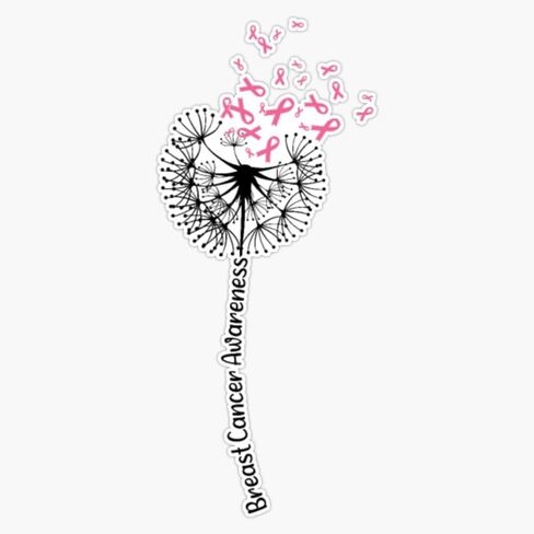 Breast Cancer Awareness Dandelion Sticker Vinyl Decal Car Laptop Wall Window Bumper Sticker 5" in Saudi Arabia