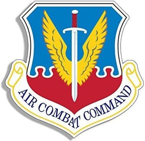 Air Combat Command Shield Shaped Sticker Decal (USAF Force Crest Logo) Size: 4 x 4 inch in Saudi Arabia