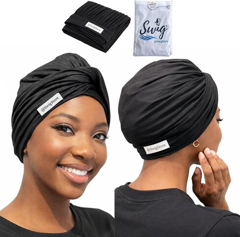 Combo Deluxe Swim Turban & Beach Combo - حماية أقصى للشعر الطبيعي والتجعيد والضفائر والتمديدات - التصميم غير القابل للماء مع تقنية سهلة - نظام العناية بالشعر المهنية in Saudi Arabia
