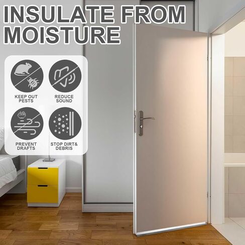 FoldTier 4 Pcs All-Season Door Sweep for Bottom of Exterior and Interior Door, 1-3/8 x 36 Inch, Aluminum Alloy and Rubber, Ideal for Residential and Commercial Use in Saudi Arabia