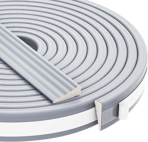 QDiShi 196 بوصة على شكل إسفين، سدادة باب لتجريد الطقس، سدادات إسفنجية مقاومة للطقس، عازل ذاتي اللصق، شريط عازل للصوت، شريط عازل للصوت يناسب فجوات 0.13-0.31 بوصة (رمادي) in Kuwait