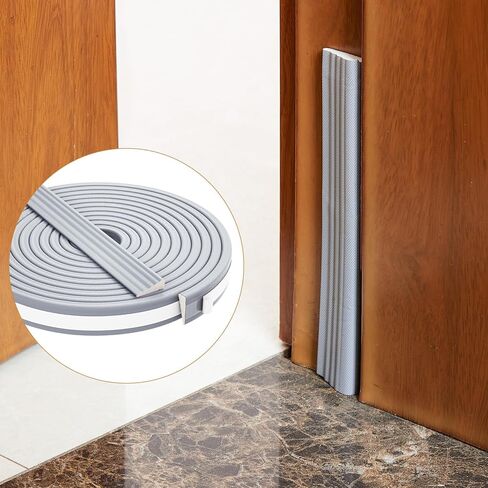 QDiShi 196 بوصة على شكل إسفين، سدادة باب لتجريد الطقس، سدادات إسفنجية مقاومة للطقس، عازل ذاتي اللصق، شريط عازل للصوت، شريط عازل للصوت يناسب فجوات 0.13-0.31 بوصة (رمادي) in Kuwait