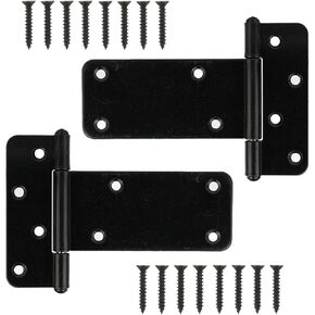 5" Heavy Duty Gate Hinges,260 Lbs Capacity Black Door Hinges，4 Pack T Gate Hinges, Wrought Hardware for Wooden Fences, Barn Door, Screws Included (5 inches - 4 Pack) -Patent Pending in Saudi Arabia