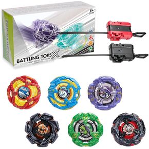 مجموعة X Stadium Starter Kit - مجموعة 6 Battle Tops Arena مع قاذفتين ومسار تسريع وسقف واقي، هدية للأولاد والبنات بعمر 6 سنوات فما فوق in Kuwait