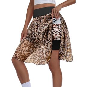 تنورة جولف نسائية شبكية عالية الخصر من Kimerry مع شورت وجيوب مدمجة 20 بوصة للتمرين الكاجوال in Kuwait