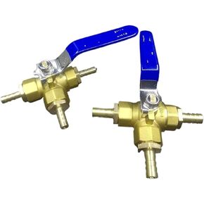 1 Pack 6/8/10mm Hose Barb Brass Full Port T Port L Port 3 Way Ball Valve Connector Adapter(3/8",T-Type_8MM Barb) in Kuwait