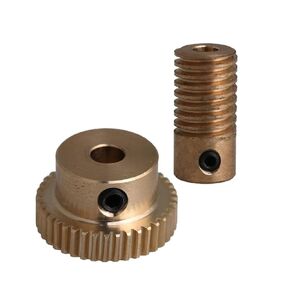 Steel Heavy Duty Motor Pinion Gear 0.5 Modulus 40 Teeth Brass Worm Gear Wheel 5mm Hole Dia Shaft Kits 1:40 Reduction Ratio with Screw in Saudi Arabia