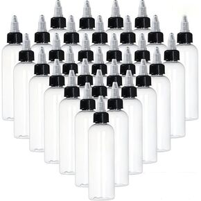 32 Pack 4oz Empty LDPE Plastic Squeeze Dropper Bottles with Twist Cap, Multi-Purpose for Hair Oil, Hot Sauce, Oils, Liquids, Art Crafts, Kitchen and Household Use in Saudi Arabia
