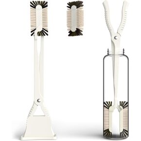 Bottle Brush and Two Replacement Brush Heads Set, 16-Inch Extra Long Handle | Bottle Brush with Stand, Bottle Cleaner. Perfect for Deep Bottles in Saudi Arabia