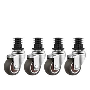 Pack of 4 1.5-inch 19/22/25 Furniture Square Tube Wheels Universal Rack Stainless Steel Silent Brake casters(22-B) in Saudi Arabia