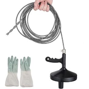 25 Ft Heavy Duty Drain Auger & Plumbing Snake, Sewer Snake for Bathtub, Shower, Sink, Toilet Drain Clog Removal, Manual Drill Pipe Snake Tool with Gloves, Destapa Cañerias Serpiente de Drenaje in Saudi Arabia