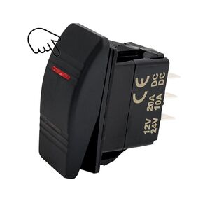 مقاوم للماء 12 فولت 24 فولت الروك التبديل SPST لحظة على الخروج مع ضوء LED أحمر للسيارات البحرية UTV in Kuwait