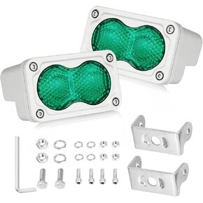 قارب أخضر LED ضوء القرون مقاوم للماء 2 قطعة 40 واط كري LED أضواء الملاحة البحرية الصيد سطح السفينة المقصورة مجاملة الأخضر منتشر الكاشف لبونتون كاياك جون قارب يخت شاحنة مقطورة العربة in Kuwait
