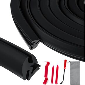 Nuanchu 33 قدم EPDM حشية قفل النوافذ المطاطية الكثيفة تناسب زجاج 1/4 بوصة وحافة 1/8 بوصة نظام قفل قطعة واحدة حشية تجريد الطقس للنوافذ الثابتة أو الزجاج الأمامي in Kuwait