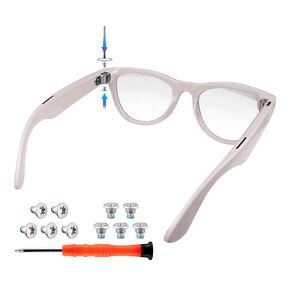مجموعة براغي إكسسوارات النظارات لـ Ray Ban Meta Wayfarer وSkyler وHeadliner Gen 1/2 وOakley Meta HSTN (متوافقة فقط مع نظارات الذكاء الاصطناعي المذكورة أعلاه) - تتضمن 10 براغي من الفولاذ المقاوم للصدأ in Kuwait