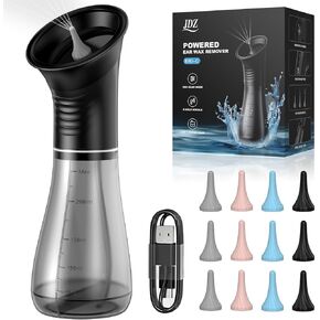 مجموعة إزالة شمع الأذن من جي دي زي، منظف الأذن الكهربائي مع نظام تنظيف الري، أداة تنظيف الأذن آمنة وفعالة مع شاشة LED، 3 أوضاع للضغط، 12 نصيحة، IPX7 in Kuwait