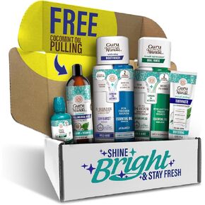 GuruNanda Shine Bright Stay Fresh – Dual Barrel Whitening & Breath Harmonizer Mouthwash & Neem Toothpaste for Long-Lasting Fresh Breath & Teeth Whitening in Kuwait