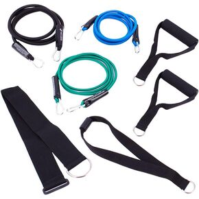 Resistance Band Workout Set – 7-Piece Bungee Cord Fitness System for Home, Office & Travel – Low-Impact Physical Therapy Exercise Bands: Light, Medium & Heavy + Deluxe Handles & Door Anchor in Saudi Arabia