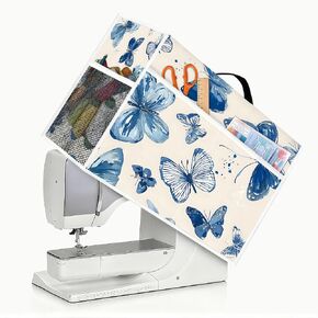 Sewing Machine Dust Cover with Top Handle and Side Sewing Essentials Pockets – Protective Decoration Cover for Standard Sewing Machines in Saudi Arabia