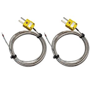 2-Pack K-Type Thermocouple Probe Features 78-inch Fiberglass Cable with 2-pin mini Connector Measures temperatures from -50°F to 900°F Ideal for Laboratory Oven Engine and Stove Applications in Saudi Arabia