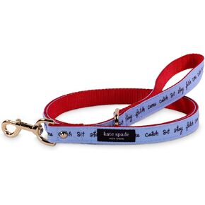 Kate Spade New York 4.5ft Dog Leash, Heavy Duty Leash for Female or Male Dogs, Cute Pet Leash with Gold Metal Hardware, Long Dog Lead for Small and Medium Breeds (Navy Gingham) in Saudi Arabia